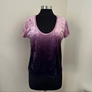 American Eagle Pink Purple Ombré Velvet T-Shirt Size L